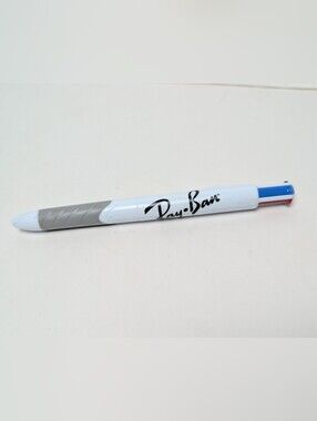 Ray-Ban White & Gray 4‎ color ballpoint pen (Visible Logo) Great Used Condition